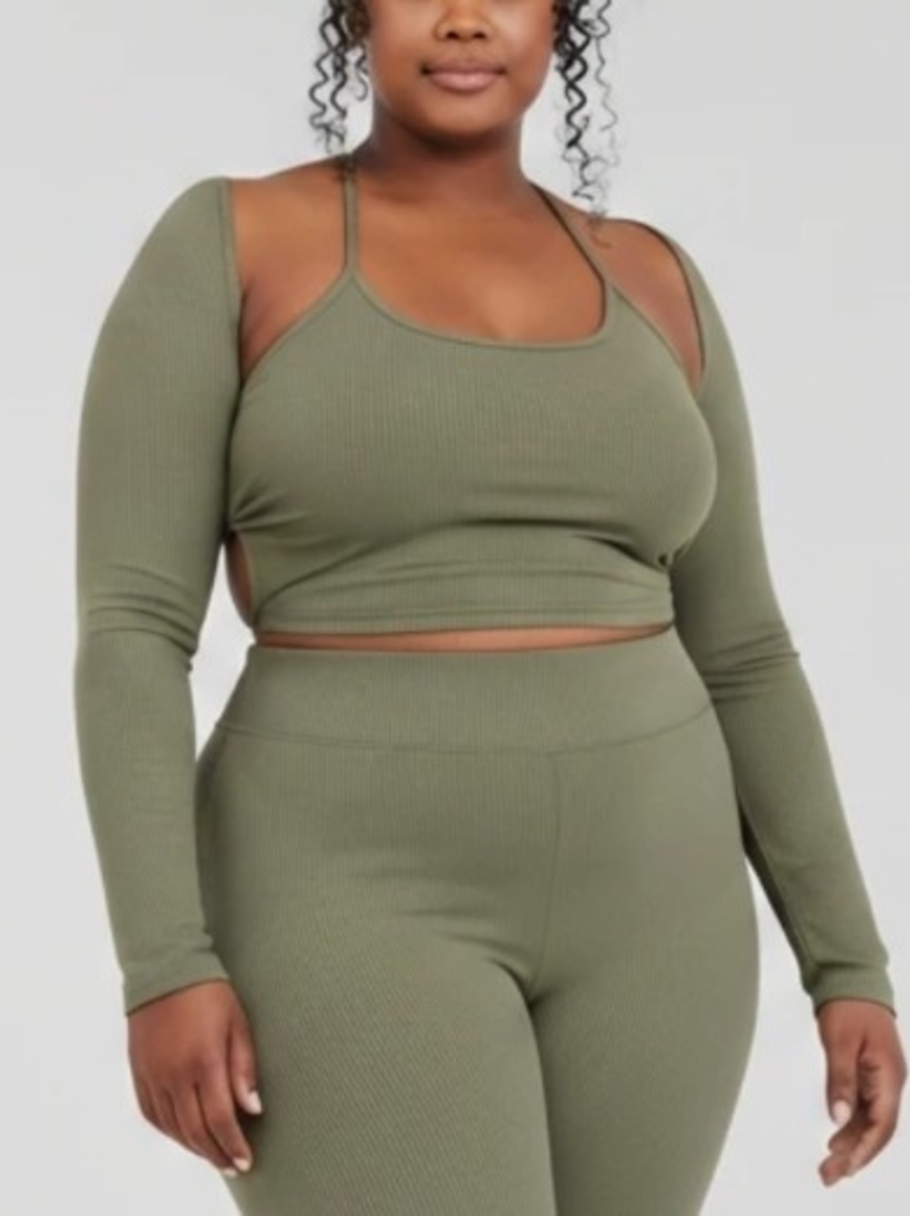 Jade Ribbed Knit Shrug & Tank Top Set